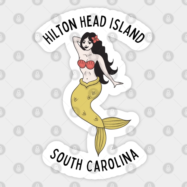 Hilton Head Island South Carolina Mermaid Sticker by carolinafound